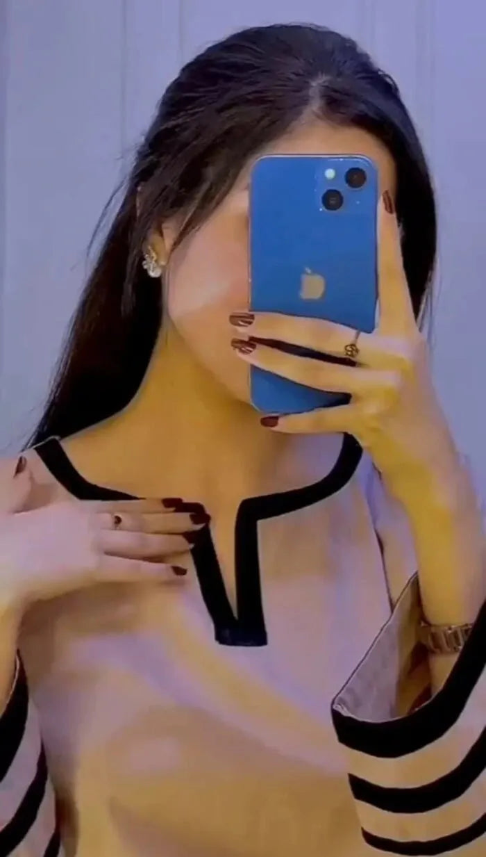 Person holding a blue phone with a white background