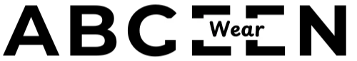 Black 'ABCEEN Wear' logo on a white background
